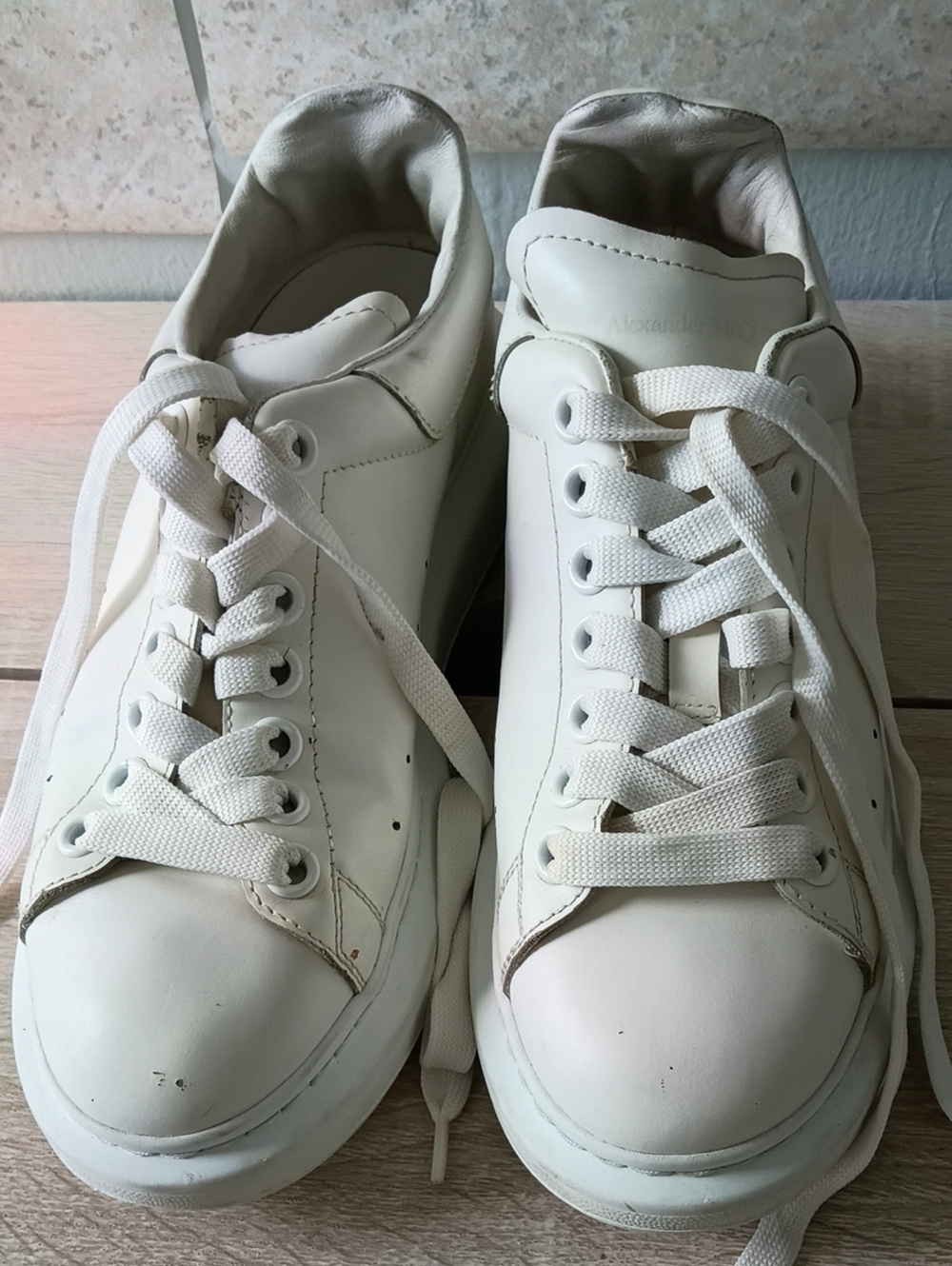 Alexander McQueen White Leather Oversized Sneakers